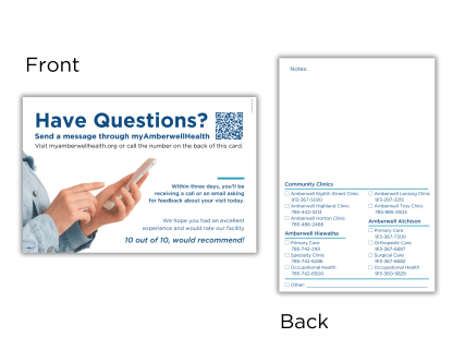 Clinic Care Questions Card