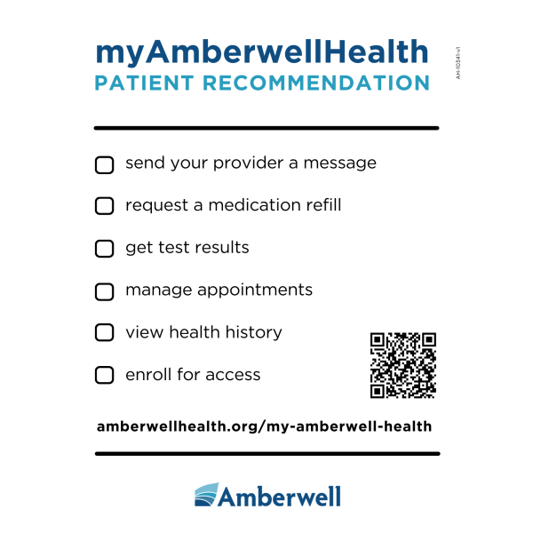 myAmberwellHealth Promotional Patient RX Script Pad