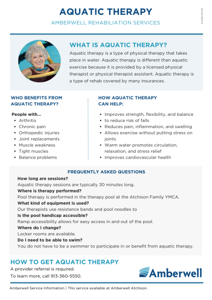 Aquatic Therapy Rehab Services Service Information