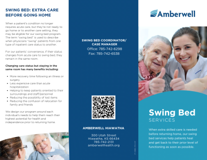 Swing Bed Brochure - Amberwell Hiawatha