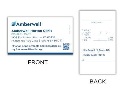 Amberwell Horton Appointment Card