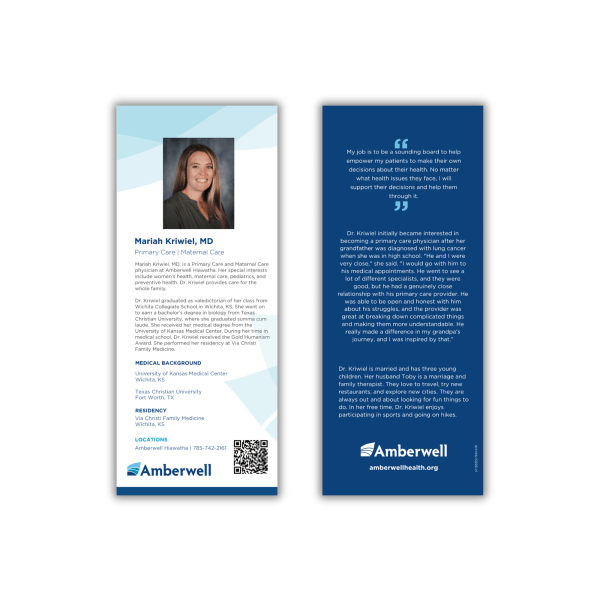 Dr. Mariah Kriwiel Rack Card