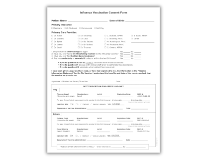 Flu Shot Consent