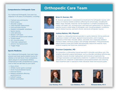 Orthopedic Care Brochure - Image 2