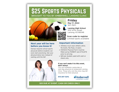 Lansing Sports Physicals Flyer