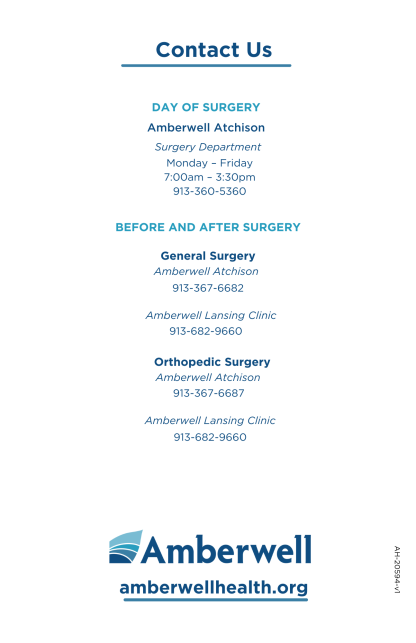 Amberwell Atchison Surgical Procedures Caregiver Guide - Image 6