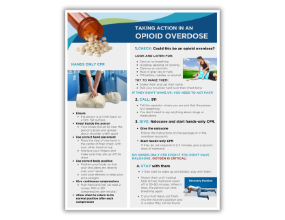 Taking Action in an Overdose Flyer (Naloxone)