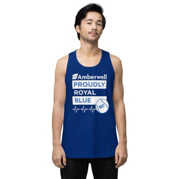 "Amberwell Proudly Royal Blue" Men’s premium tank top - 2 Colors - Image 2